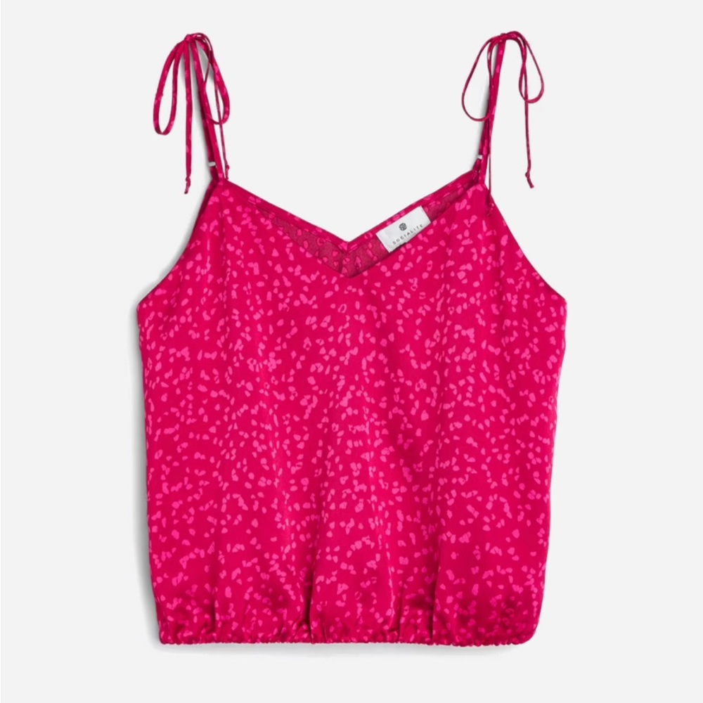 Socialite Addison Satin Cropped Cami- XL